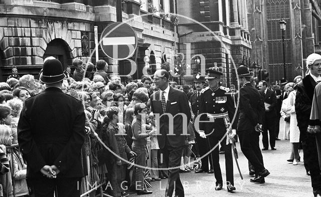 Queen Elizabeth and Prince Philip during their visit to Bath for Monarchy 1000 1973