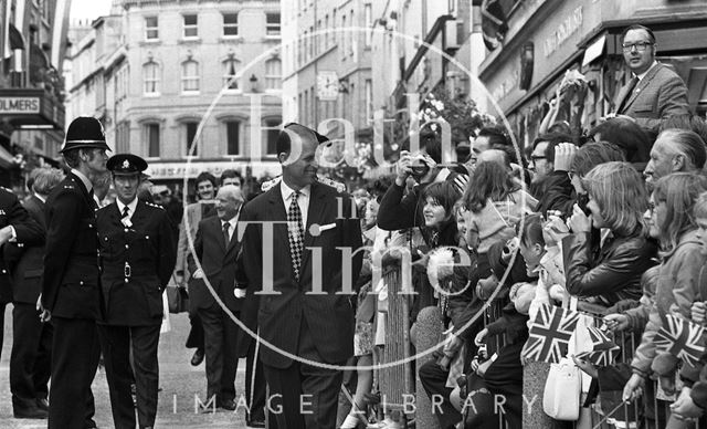 Queen Elizabeth and Prince Philip during their visit to Bath for Monarchy 1000 1973