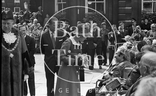 Queen Elizabeth and Prince Philip during their visit to Bath for Monarchy 1000 1973