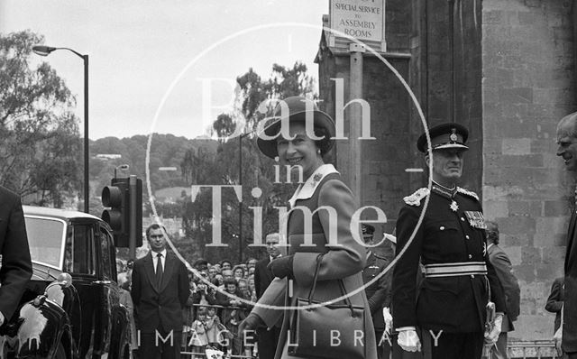 Queen Elizabeth and Prince Philip during their visit to Bath for Monarchy 1000 1973