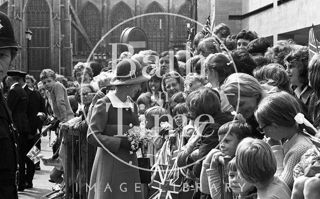 Queen Elizabeth and Prince Philip during their visit to Bath for Monarchy 1000 1973