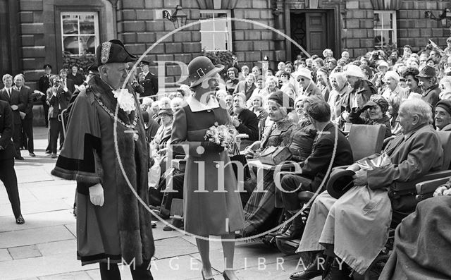 Queen Elizabeth and Prince Philip during their visit to Bath for Monarchy 1000 1973