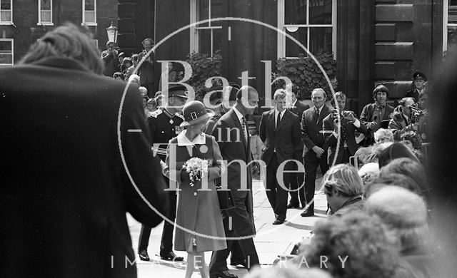 Queen Elizabeth and Prince Philip during their visit to Bath for Monarchy 1000 1973