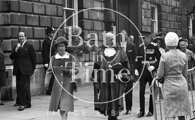 Queen Elizabeth and Prince Philip during their visit to Bath for Monarchy 1000 1973