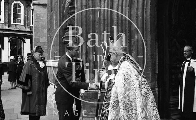 Queen Elizabeth and Prince Philip during their visit to Bath for Monarchy 1000 1973