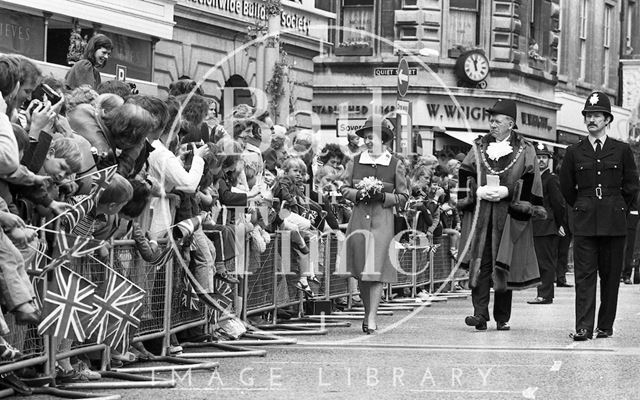 Queen Elizabeth and Prince Philip during their visit to Bath for Monarchy 1000 1973