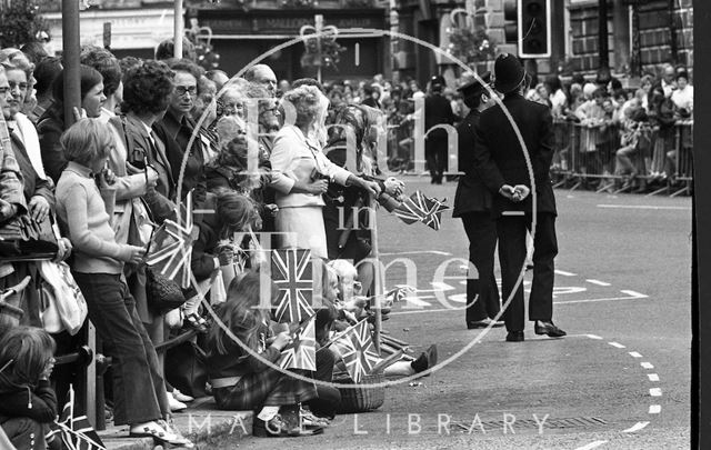 Queen Elizabeth and Prince Philip during their visit to Bath for Monarchy 1000 1973