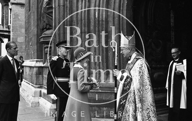 Queen Elizabeth and Prince Philip during their visit to Bath for Monarchy 1000 1973