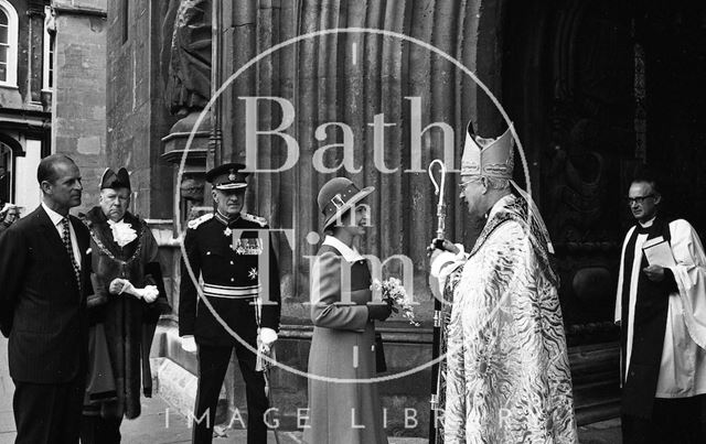 Queen Elizabeth and Prince Philip during their visit to Bath for Monarchy 1000 1973