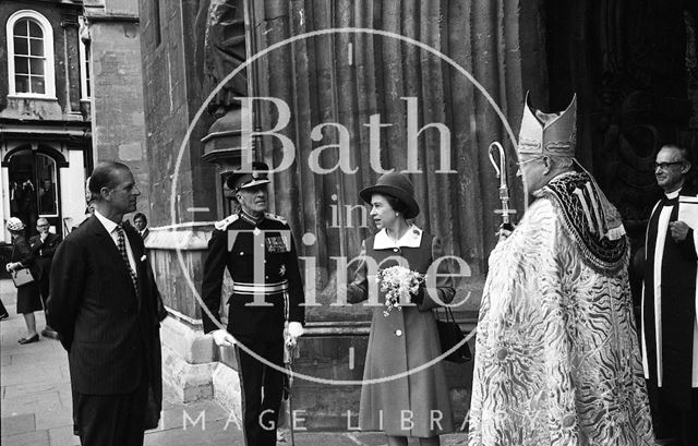 Queen Elizabeth and Prince Philip during their visit to Bath for Monarchy 1000 1973