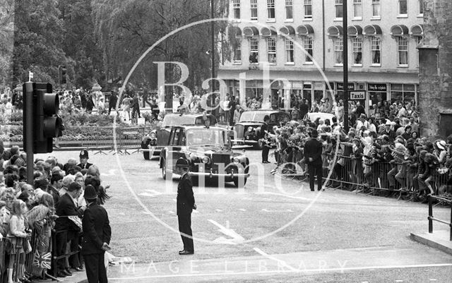 Queen Elizabeth and Prince Philip during their visit to Bath for Monarchy 1000 1973