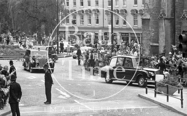 Queen Elizabeth and Prince Philip during their visit to Bath for Monarchy 1000 1973