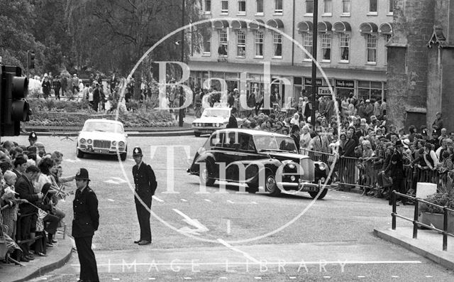 Queen Elizabeth and Prince Philip during their visit to Bath for Monarchy 1000 1973