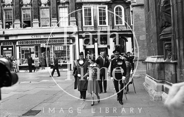 Queen Elizabeth and Prince Philip during their visit to Bath for Monarchy 1000 1973