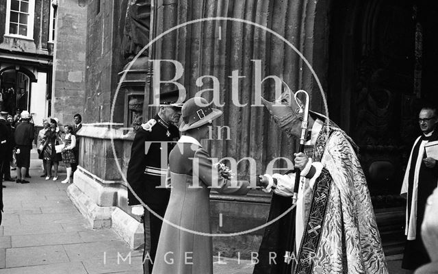 Queen Elizabeth and Prince Philip during their visit to Bath for Monarchy 1000 1973