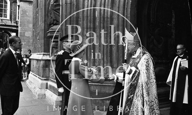 Queen Elizabeth and Prince Philip during their visit to Bath for Monarchy 1000 1973