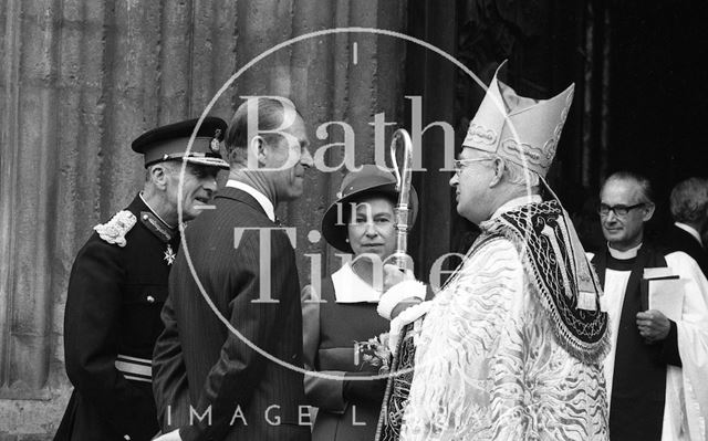 Queen Elizabeth and Prince Philip during their visit to Bath for Monarchy 1000 1973