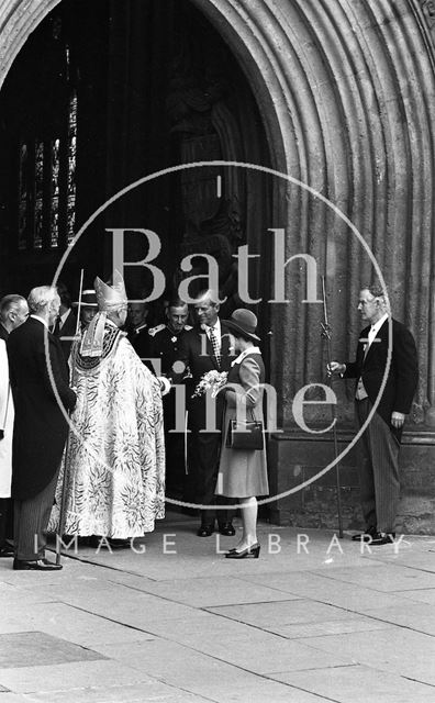 Queen Elizabeth and Prince Philip during their visit to Bath for Monarchy 1000 1973