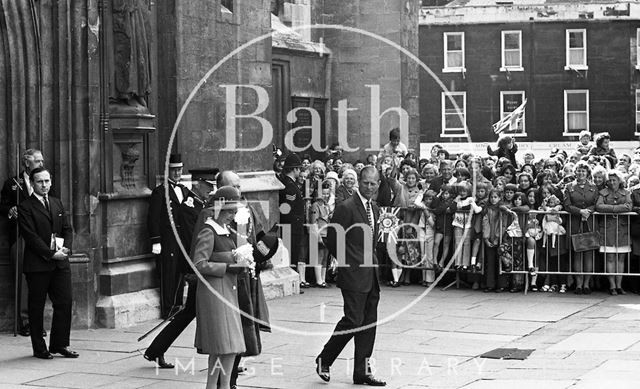 Queen Elizabeth and Prince Philip during their visit to Bath for Monarchy 1000 1973