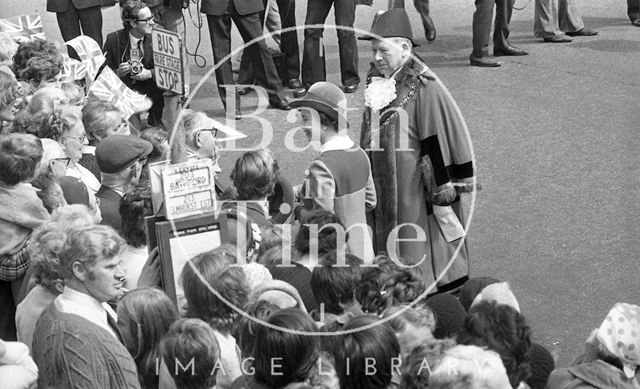 Queen Elizabeth and Prince Philip during their visit to Bath for Monarchy 1000 1973