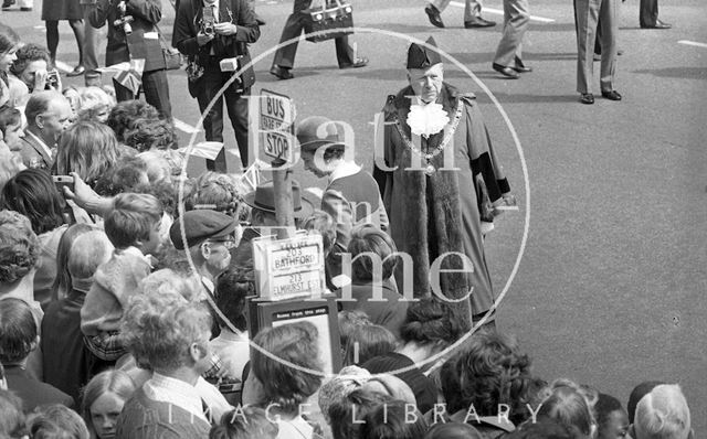 Queen Elizabeth and Prince Philip during their visit to Bath for Monarchy 1000 1973