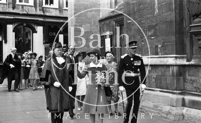 Queen Elizabeth and Prince Philip during their visit to Bath for Monarchy 1000 1973