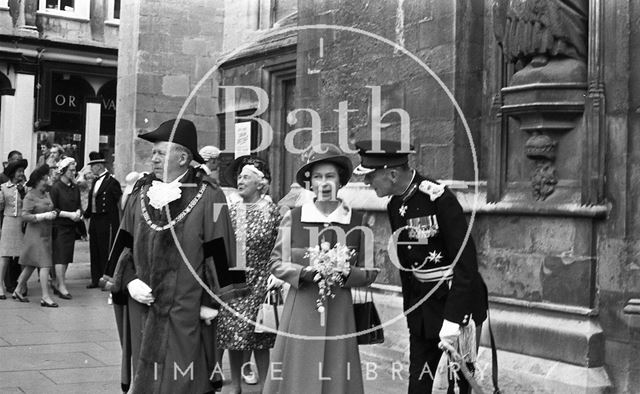 Queen Elizabeth and Prince Philip during their visit to Bath for Monarchy 1000 1973