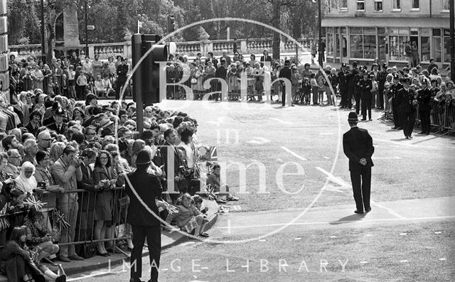 Queen Elizabeth and Prince Philip during their visit to Bath for Monarchy 1000 1973