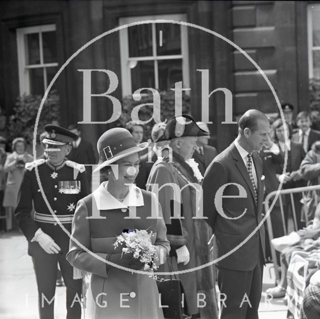 Queen Elizabeth and Prince Philip during their visit to Bath for Monarchy 1000 1973