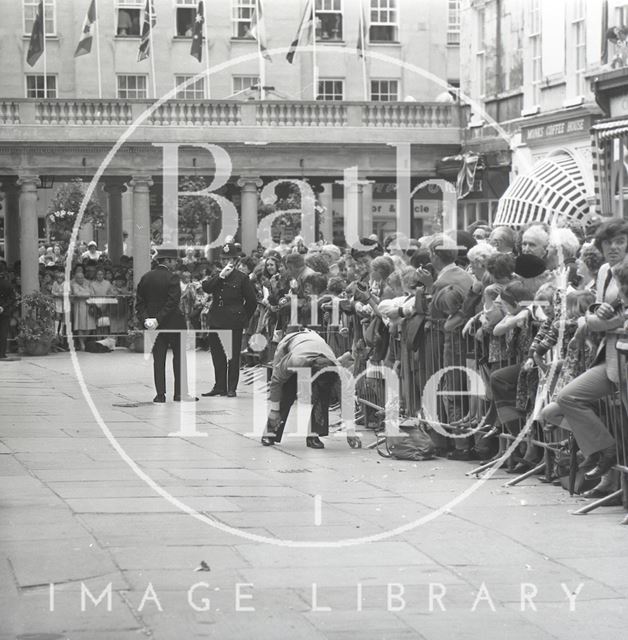 Queen Elizabeth and Prince Philip during their visit to Bath for Monarchy 1000 1973