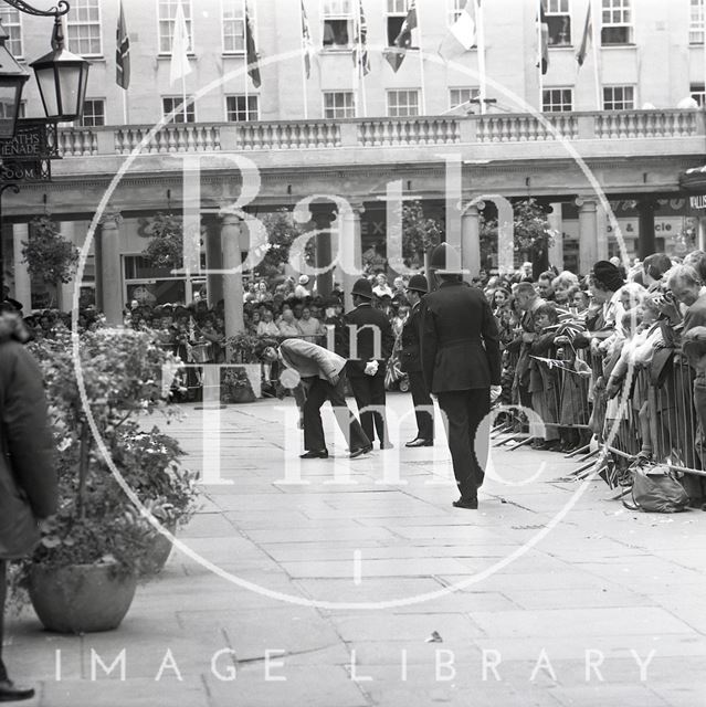 Queen Elizabeth and Prince Philip during their visit to Bath for Monarchy 1000 1973