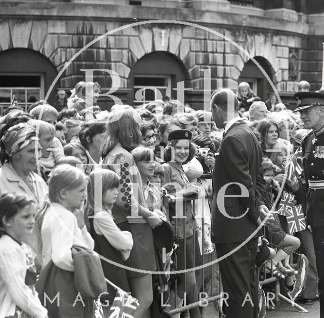 Queen Elizabeth and Prince Philip during their visit to Bath for Monarchy 1000 1973