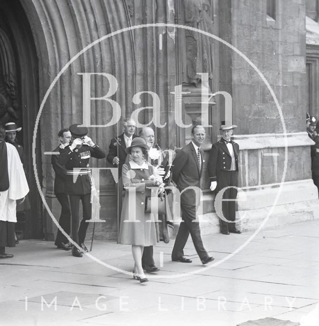 Queen Elizabeth and Prince Philip during their visit to Bath for Monarchy 1000 1973