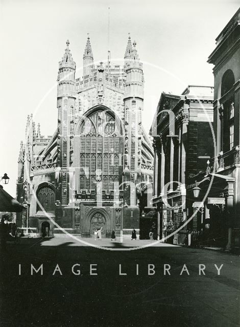 West front of Bath Abbey from Abbey Church Yard c.1930