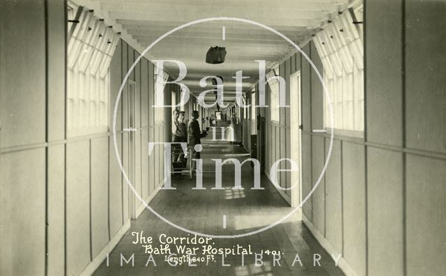 The Corridor, Bath War Hospital, Combe Park c.1916