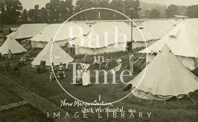 New Marquee Section, Bath War Hospital, Combe Park c.1916