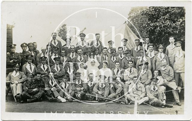 Group photograph, Bath War Hospital, Combe Park c.1916