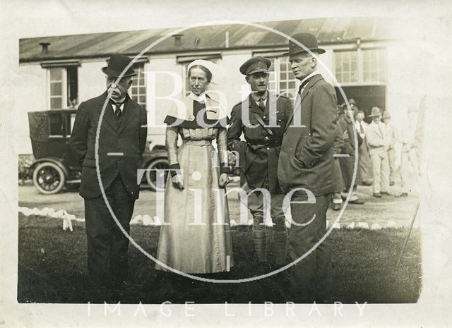 The Matron and visiting dignitaries, Bath War Hospital, Combe Park c.1916