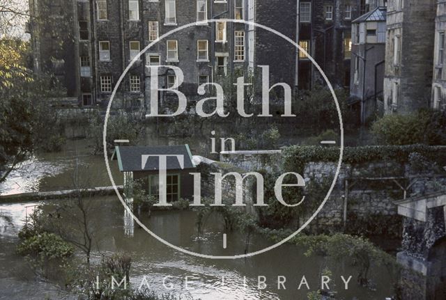 Floods behind Great Pulteney Street and Johnstone Street, Bath 1963