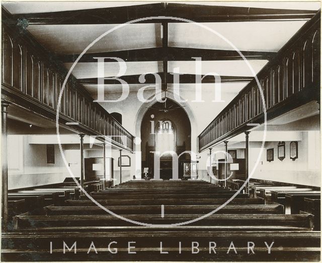 Interior before rebuilding of 1885, St. Michael's Church, Twerton, Bath c.1880