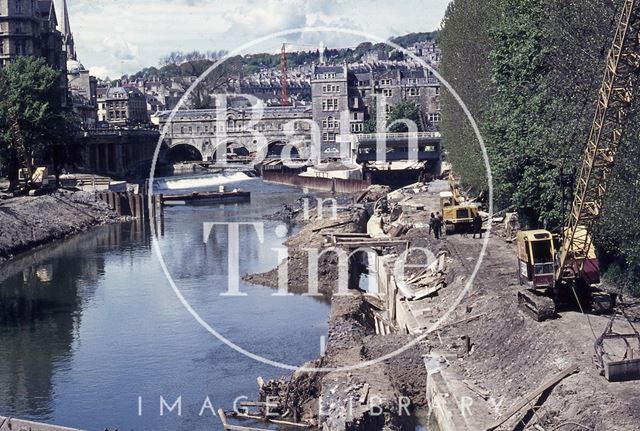 The Bath Flood Prevention Scheme being built 1971