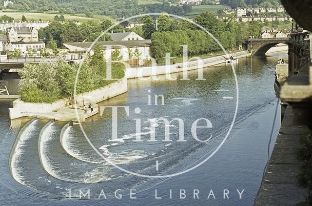 The newly constructed Pulteney Weir, Bath 1973