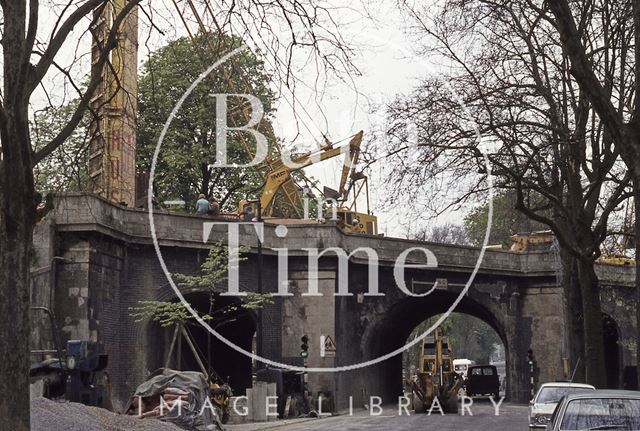 Drilling at new Railway Bridge, Pulteney Road, Bath 1974