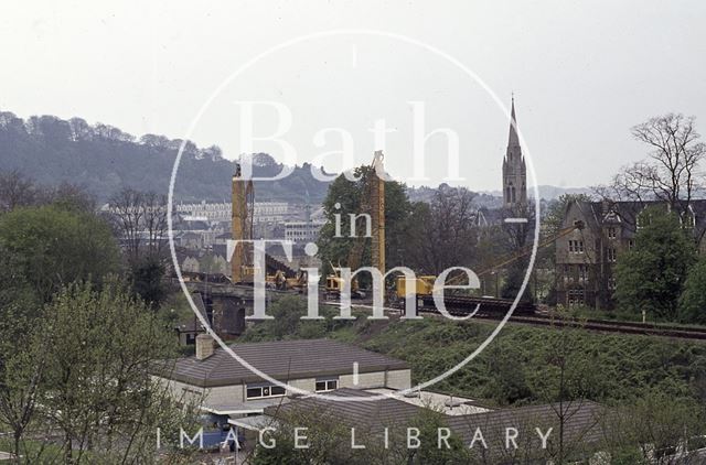 Drilling at new Railway Bridge, Pulteney Road, Bath 1974