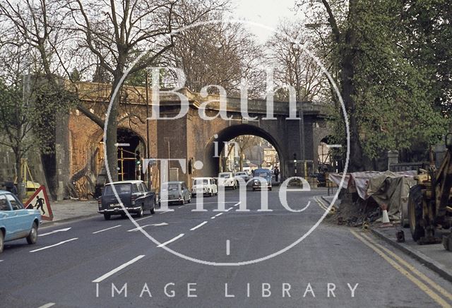 Converting the Railway Bridge, Pulteney Road, Bath 1974