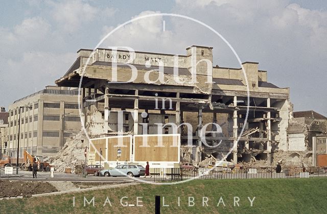 Demolition of Baird's Malt house, Broad Quay, Bath 1974