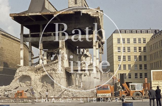 Demolition of Baird's Malt house, Broad Quay, Bath 1974