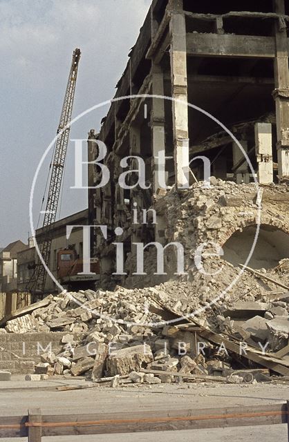 Demolition of Baird's Malt house, Broad Quay, Bath 1974