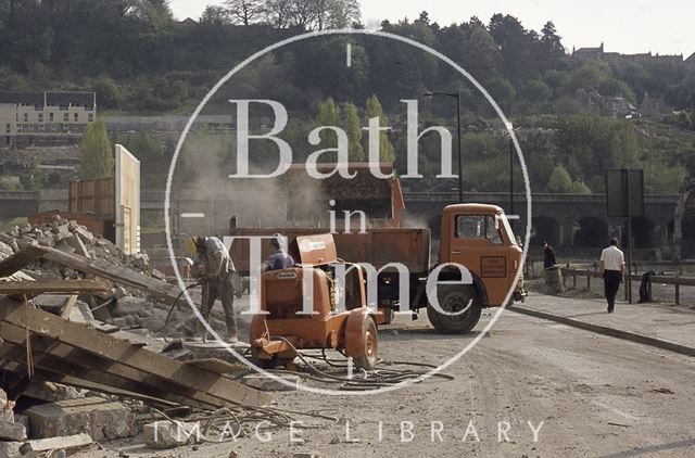 Demolition of Baird's Malt house, Broad Quay, Bath 1974