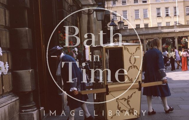 Sedan Chair entering/leaving the Pump Room, Bath 1974